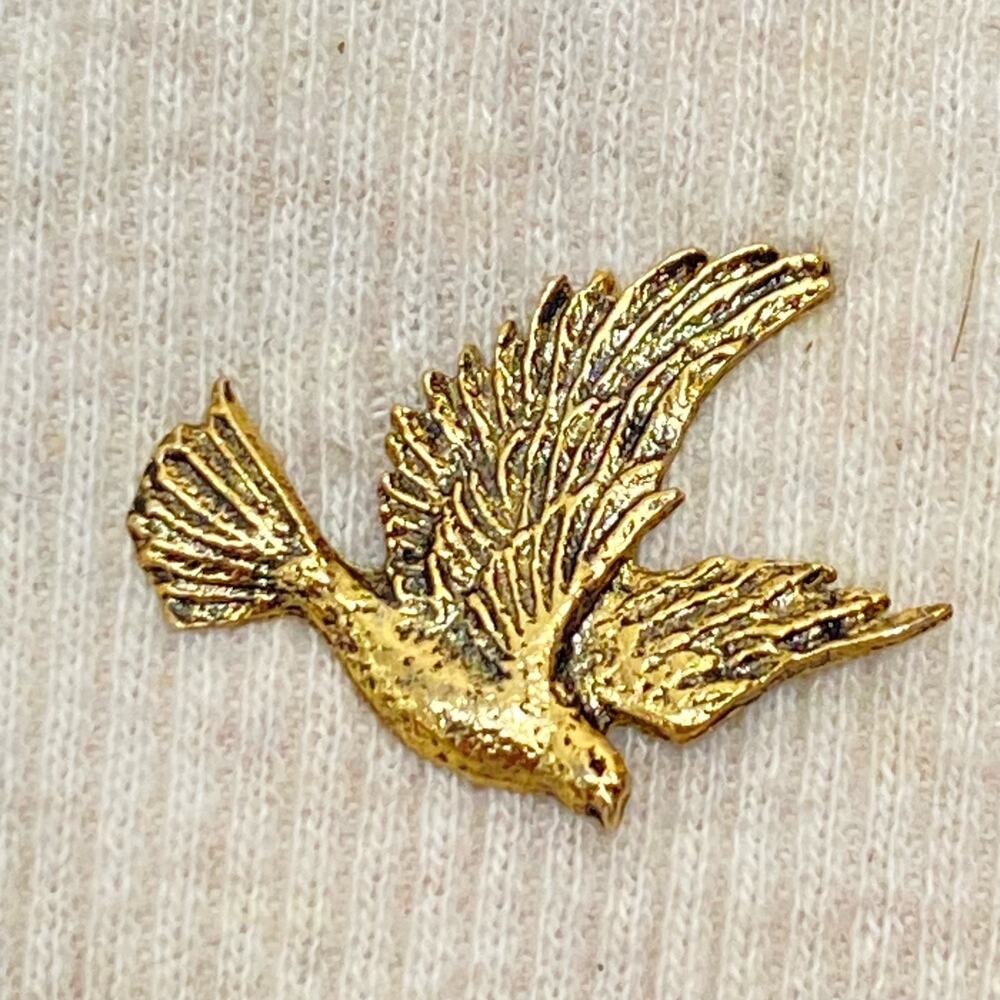 💎Vintage Valley Casting USA Pin Brooch Gold Tone Bird In Flight
